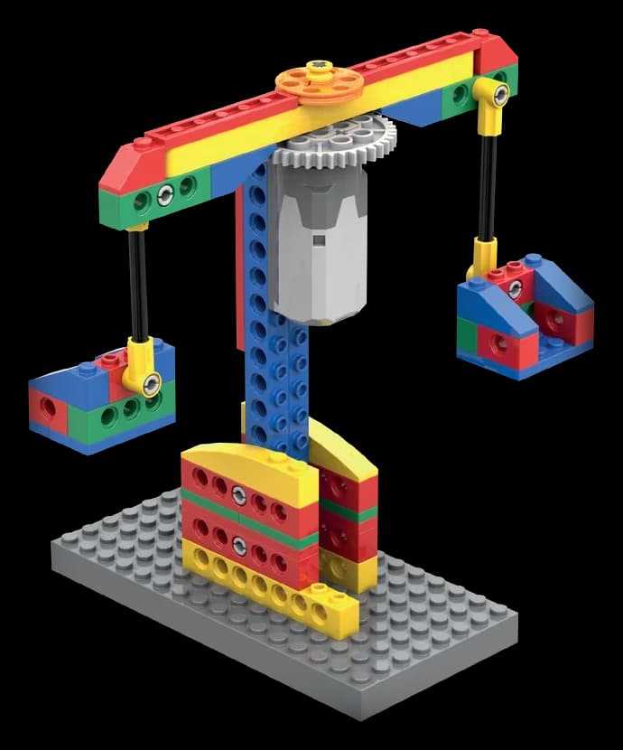 Brick-built carousel with a motor