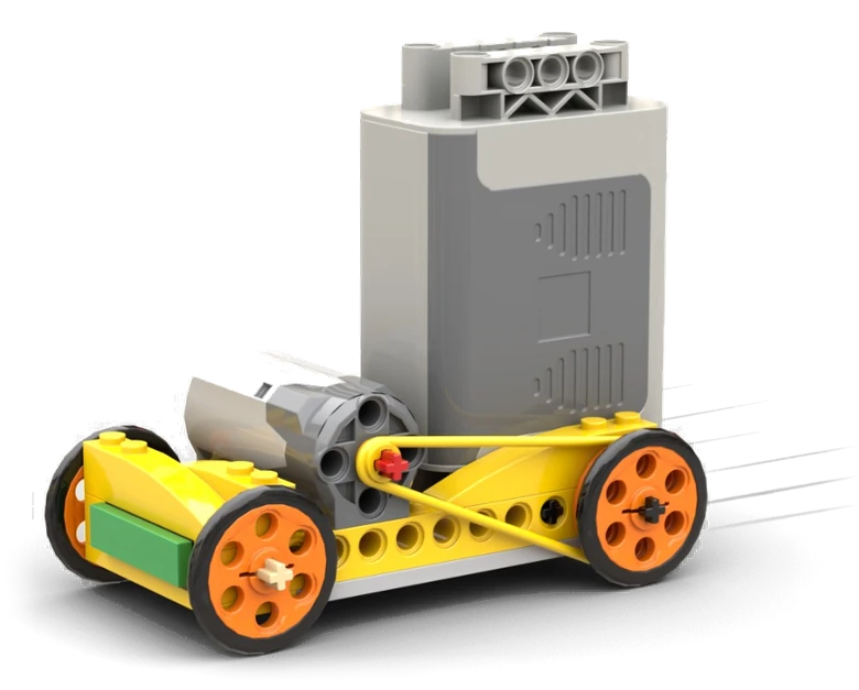 Brick-built speed racer with a motor