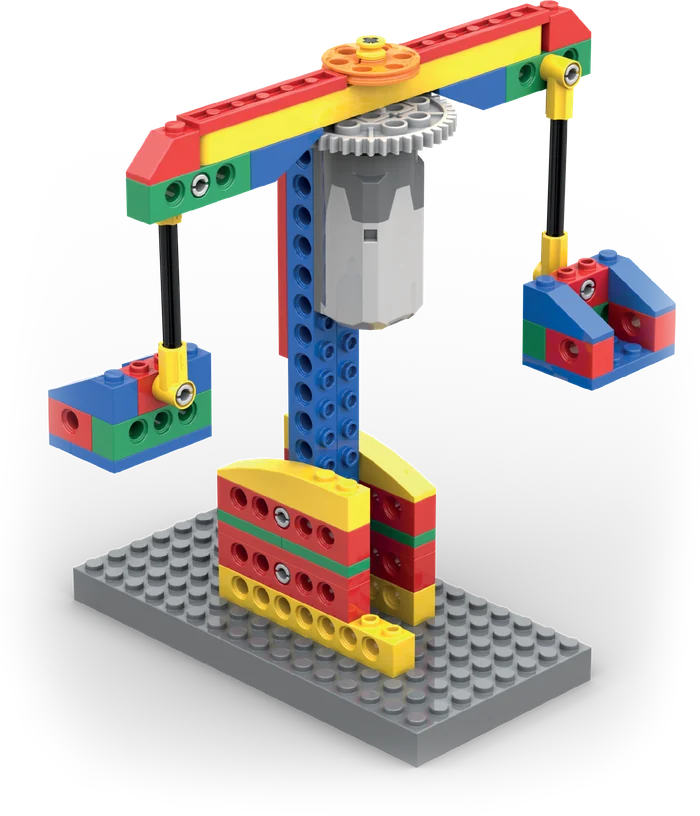 Brick-built carousel with motor