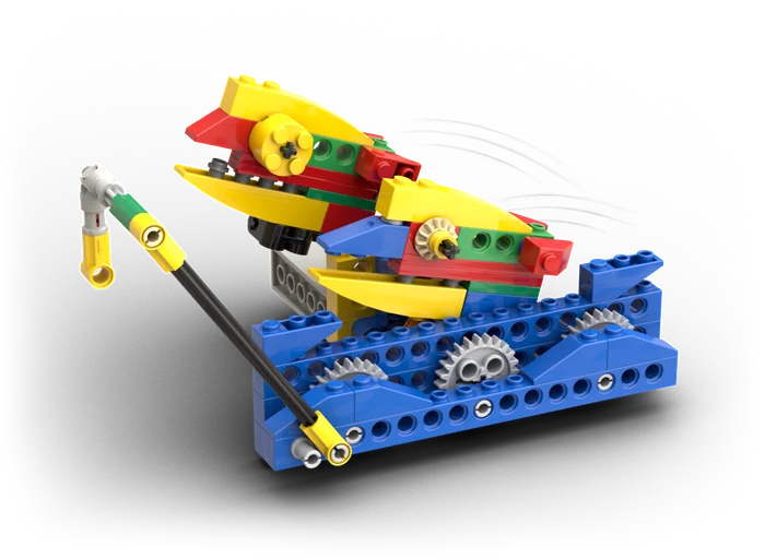 Brick-built dolphin mechanism