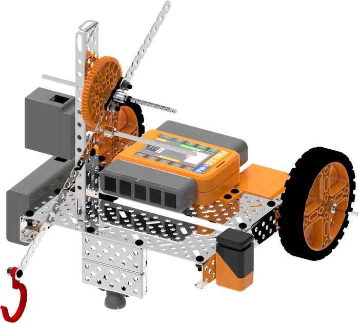 Motorised robotic crane with a winch